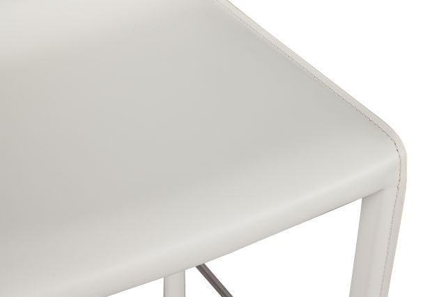 Lugo White 30" Upholstered Barstool