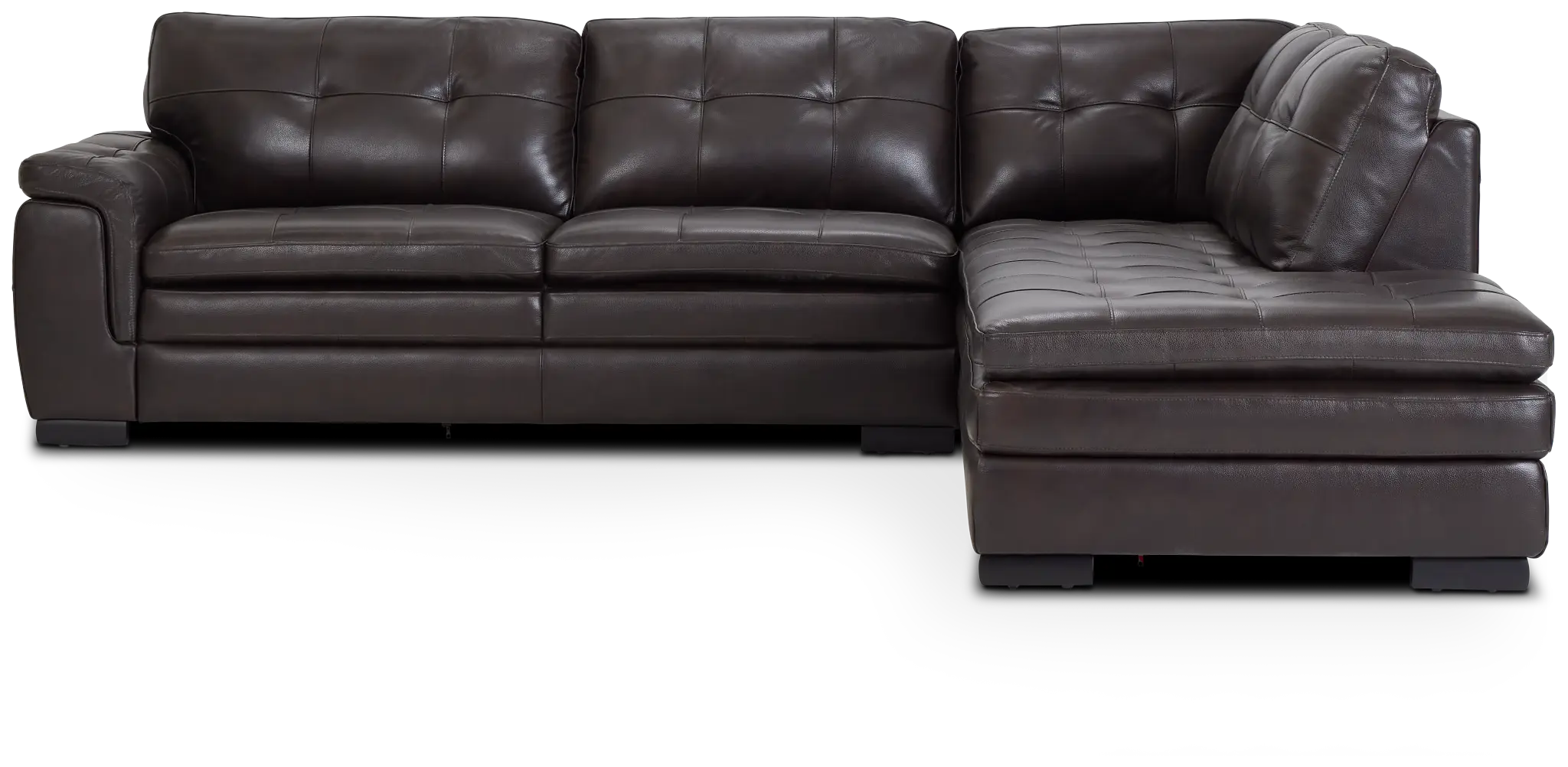 Braden Dark Brown Leather Small Right Bumper Sectional Braden Dark Brown Leather Small Right Bumper Sectional