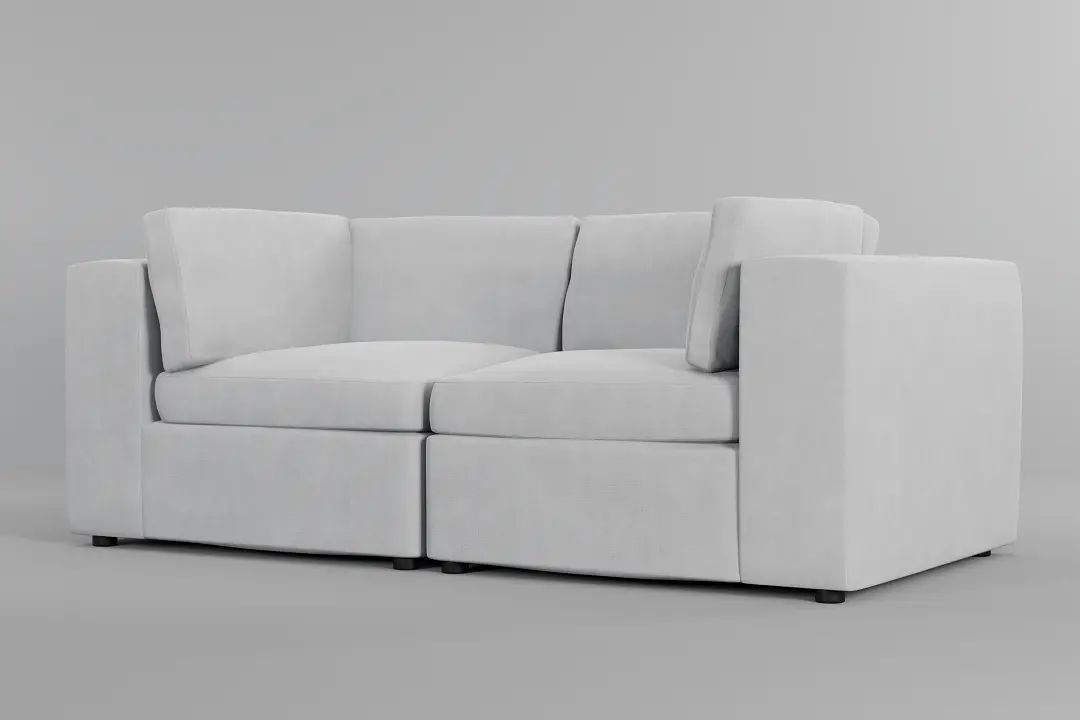 Destin Peyton White Fabric 2-piece Modular Sofa Destin Peyton White Fabric 2-piece Modular Sofa