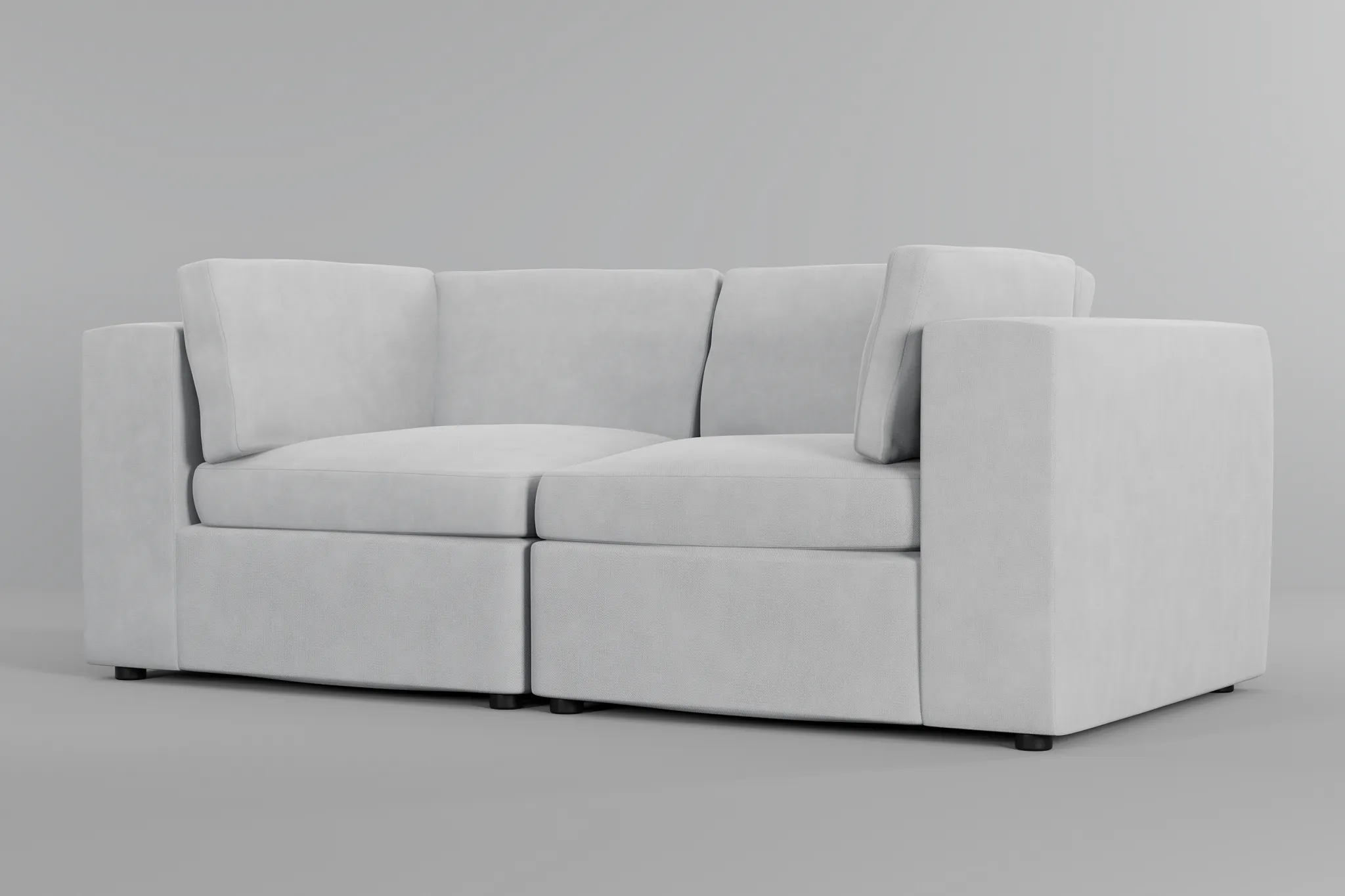Destin Peyton White Fabric 2-piece Modular Sofa