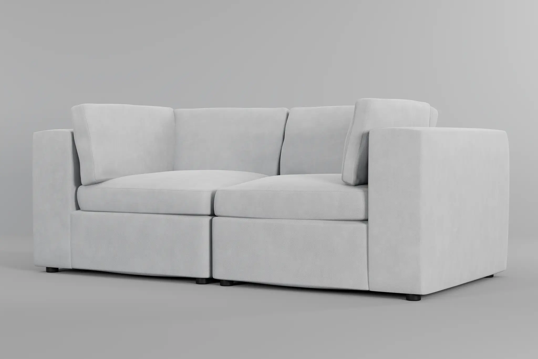 Destin Peyton White Fabric 2-piece Modular Sofa Destin Peyton White Fabric 2-piece Modular Sofa