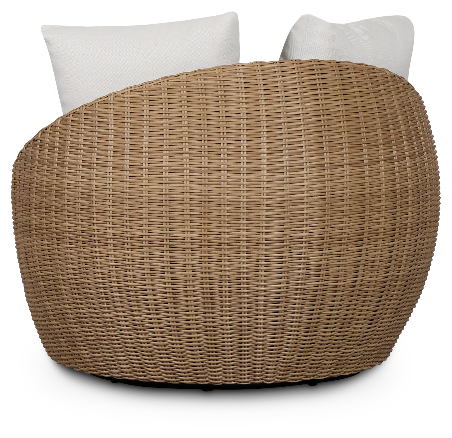 Montecito Light Tone Curved Swivel Chair With Light Beige Cushions Montecito Light Tone Curved Swivel Chair With Light Beige Cushions