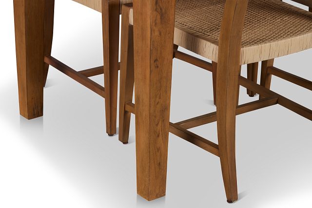 Avila Light Tone Rect Table & 4 Woven Chairs