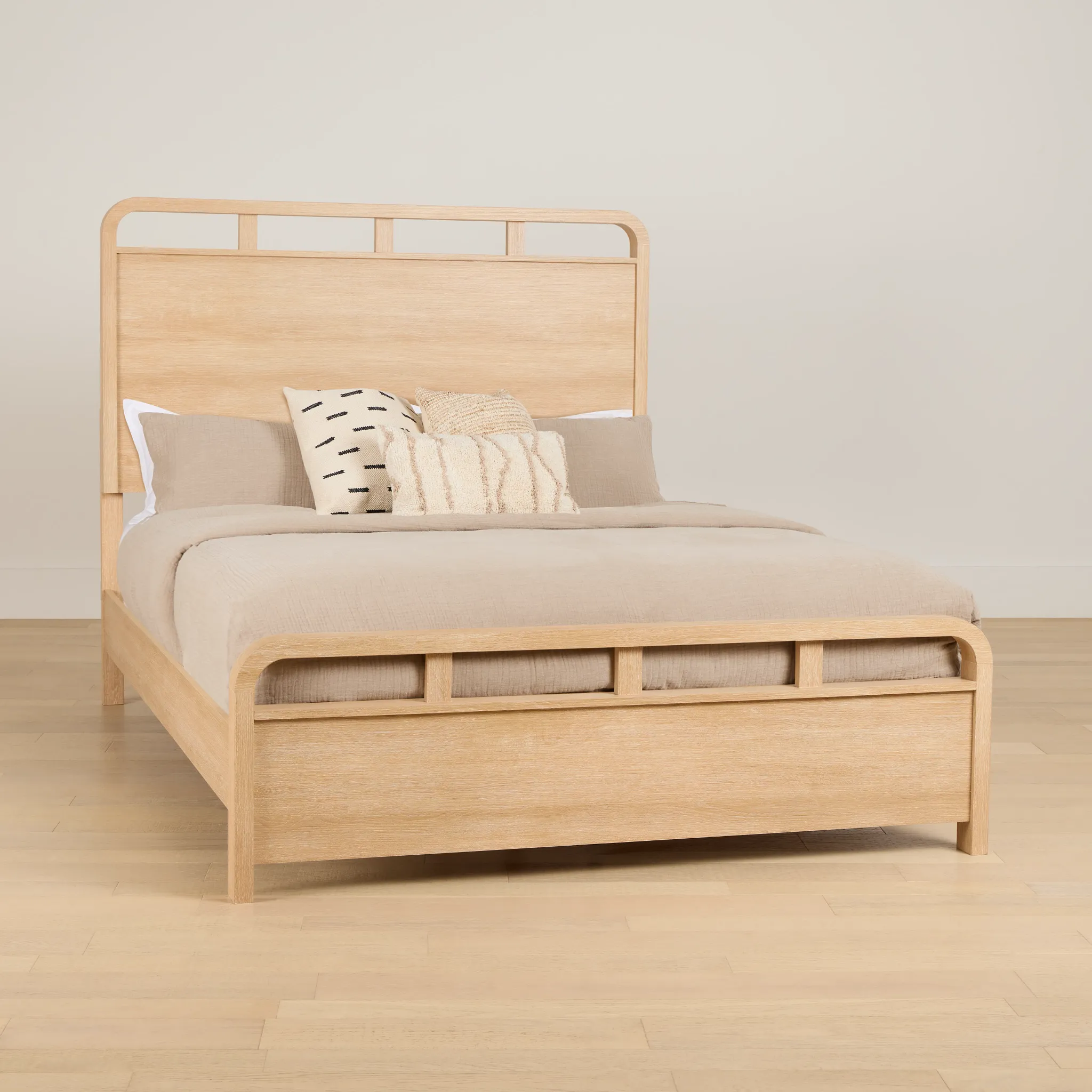 Lyndie Light Tone Panel Bed