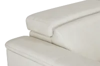 Ainsley White Leather Medium Dual Power 2-arm Reclining Sectional
