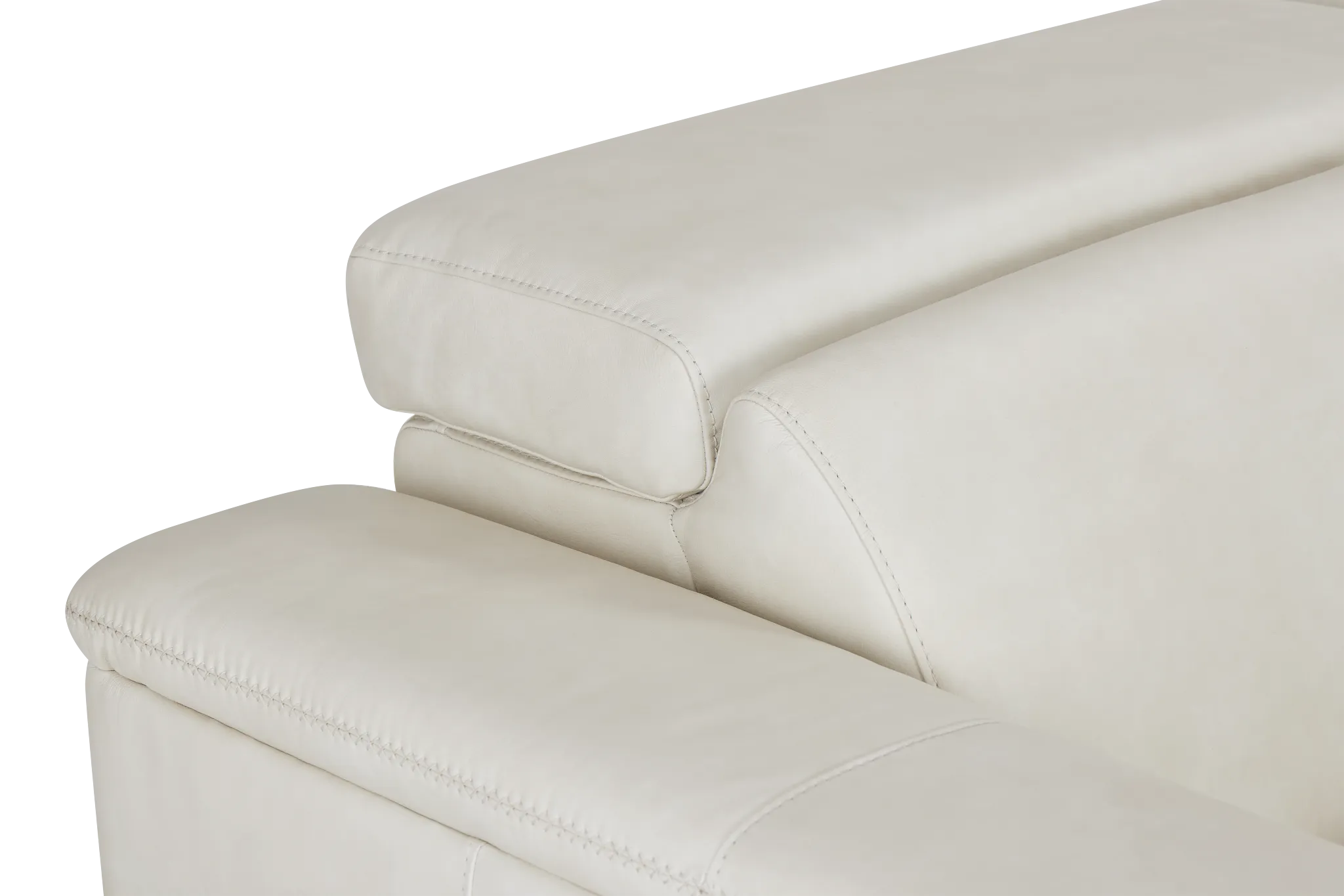 Ainsley White Leather Medium Dual Power 2-arm Reclining Sectional