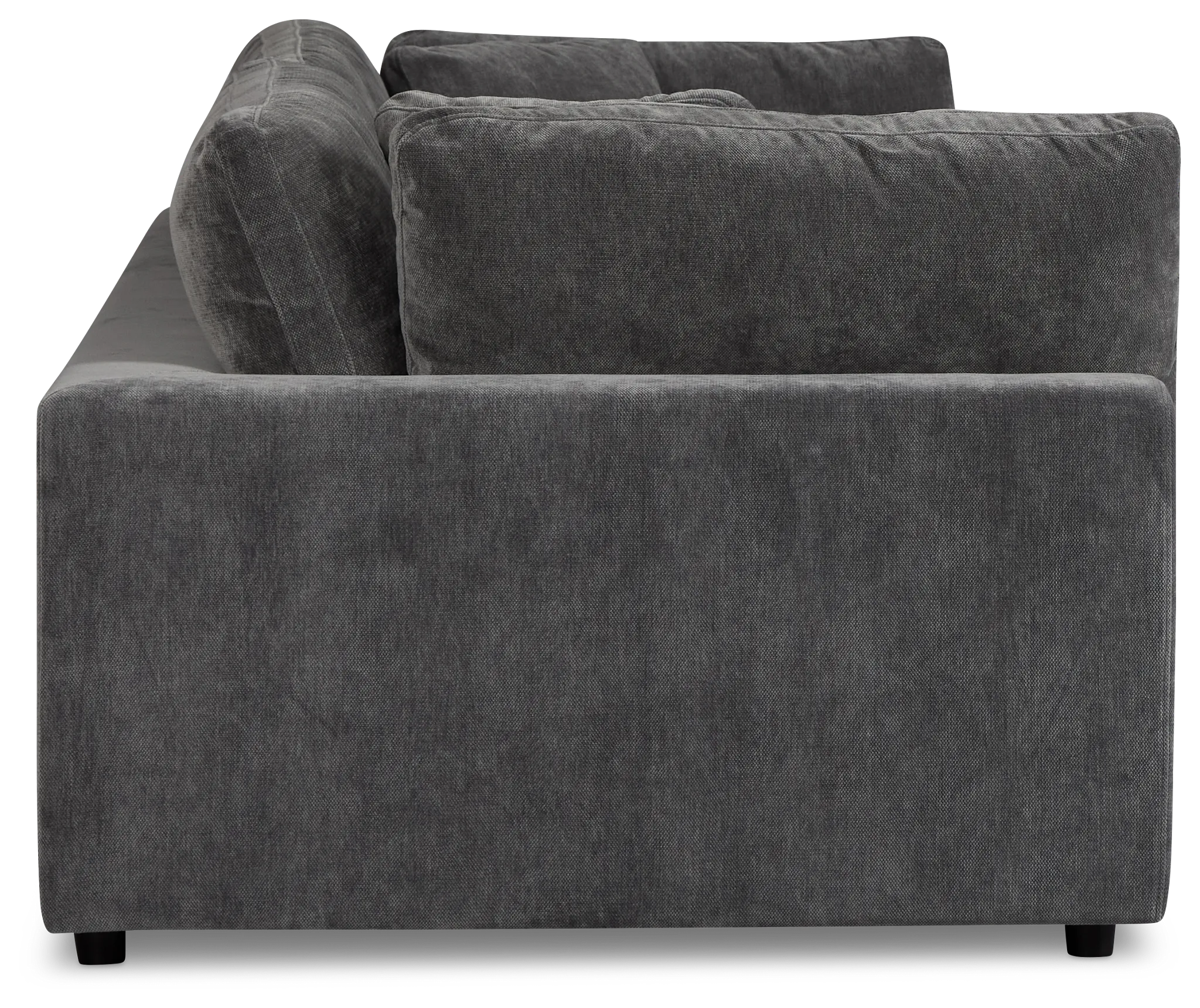 Lounge Dark Gray Fabric 2 Piece Modular Sofa