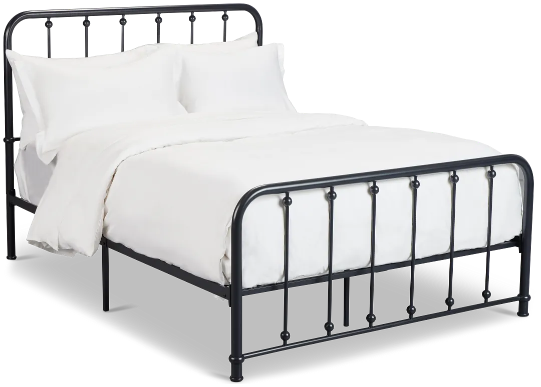Rory Black Metal Panel Bed