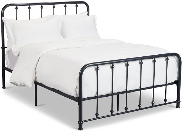 Rory Black Metal Panel Bed