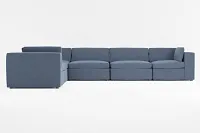 Destin Maguire Blue Fabric 6-piece Modular Sectional