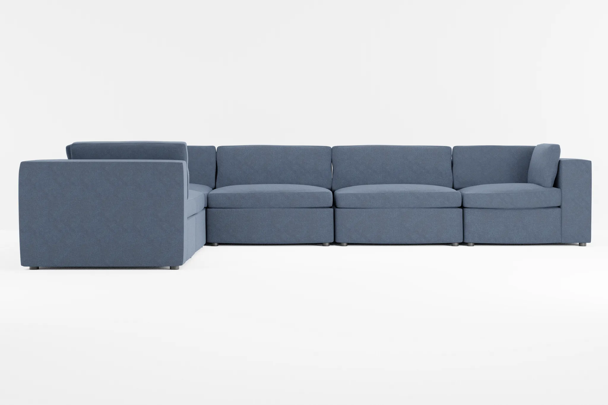 Destin Maguire Blue Fabric 6-piece Modular Sectional