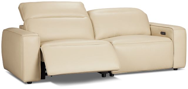 Tidal Beige Lthr/vinyl Power Reclining Sofa