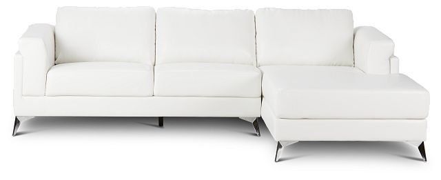 Gianna White Micro Right Chaise Sectional (2)