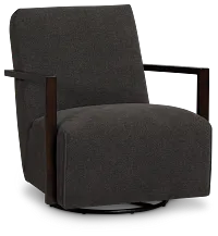 Lucas Dark Gray Fabric Swivel Rocker Glider