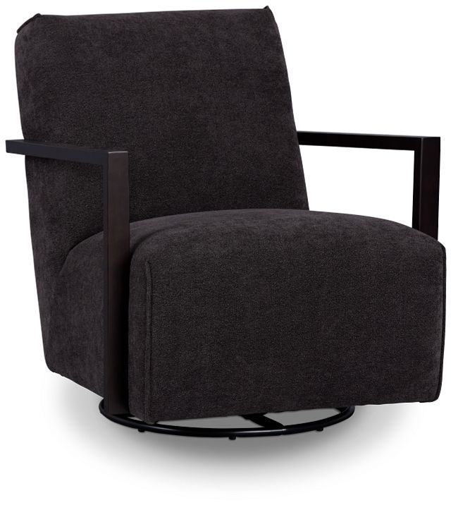 Lucas Dark Gray Fabric Swivel Rocker Glider
