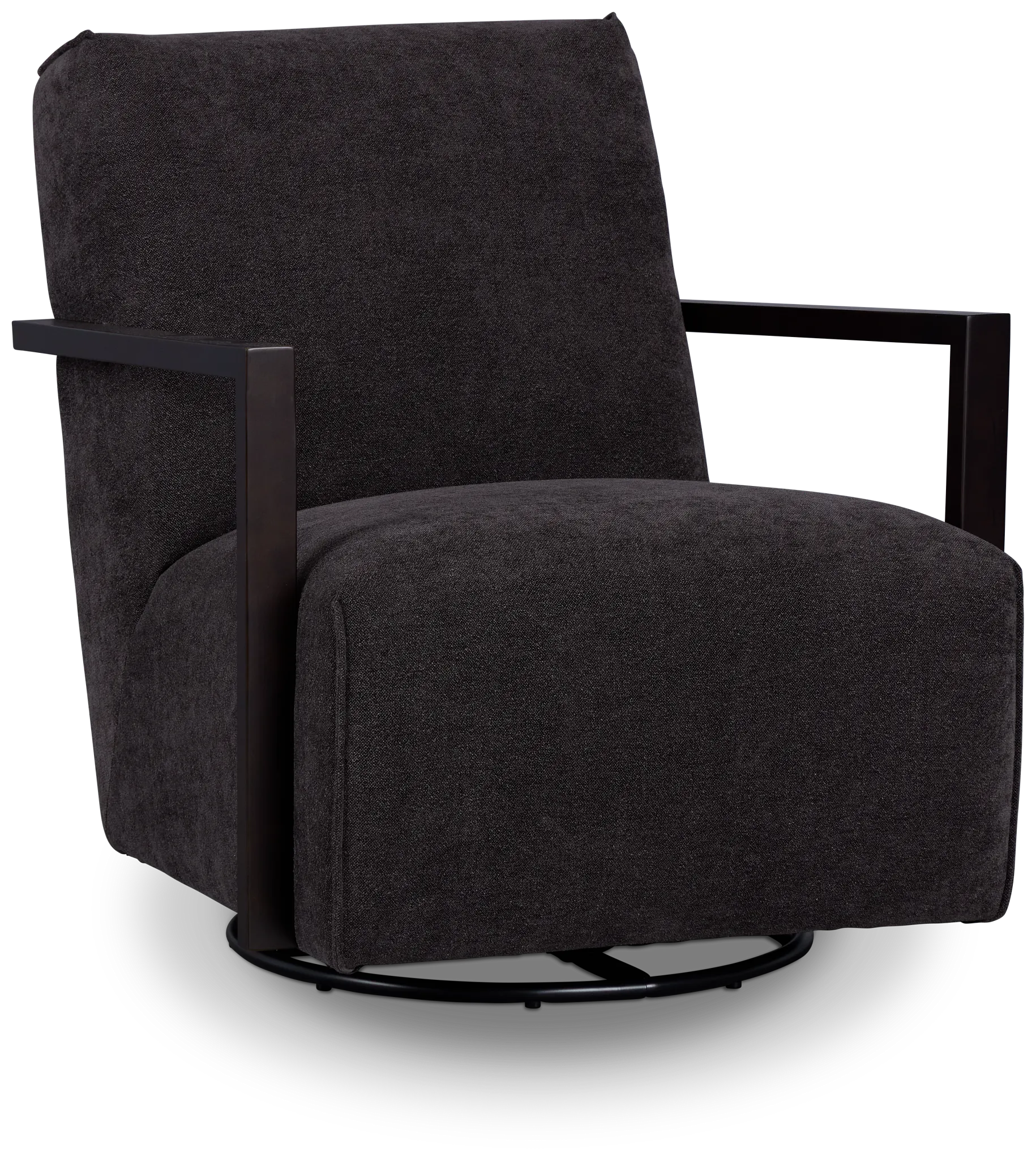 Lucas Dark Gray Fabric Swivel Rocker Glider