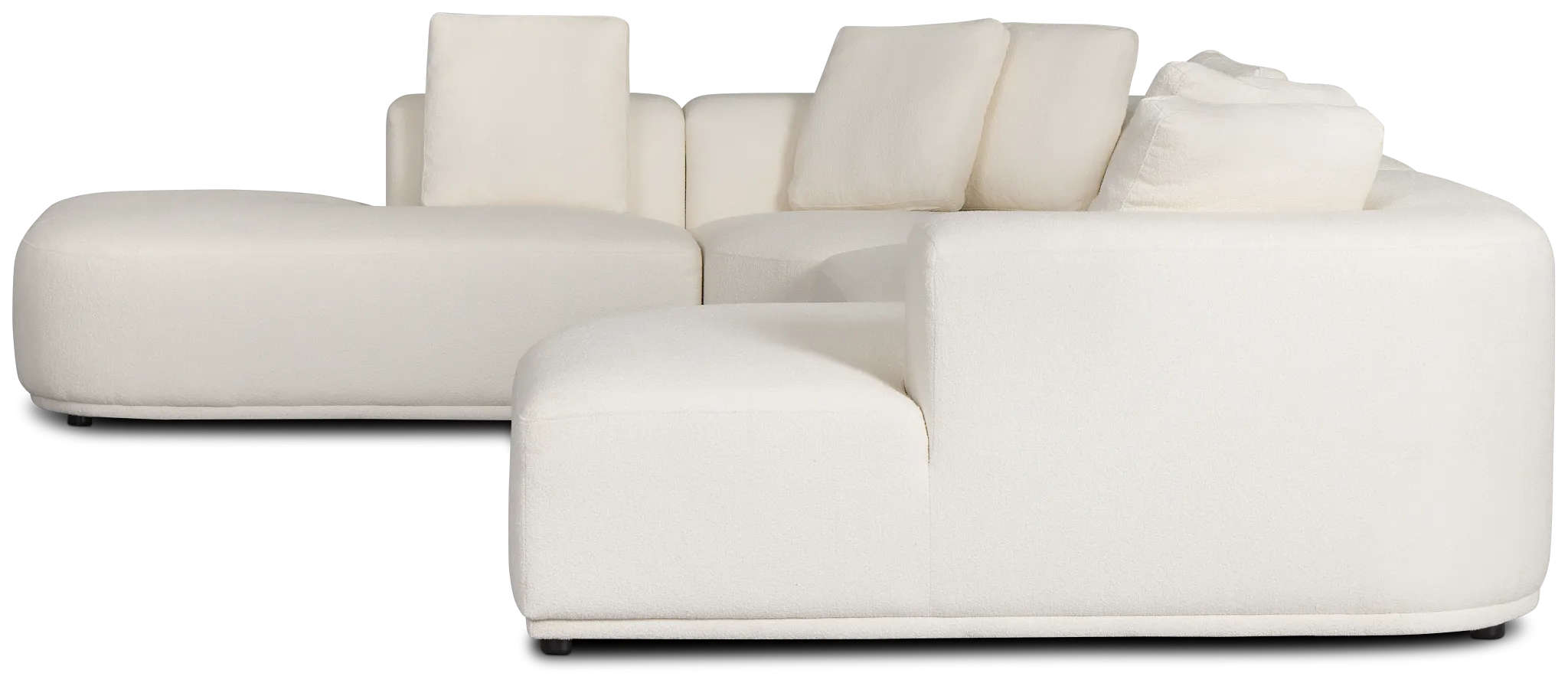 Catalina White Fabric Medium Right Chaise Sectional