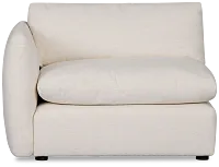 Serena White Fabric Left Chair