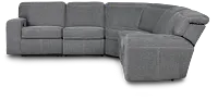 Callum Dark Gray Fabric Small Dual Power Reclining Two-arm Sectional