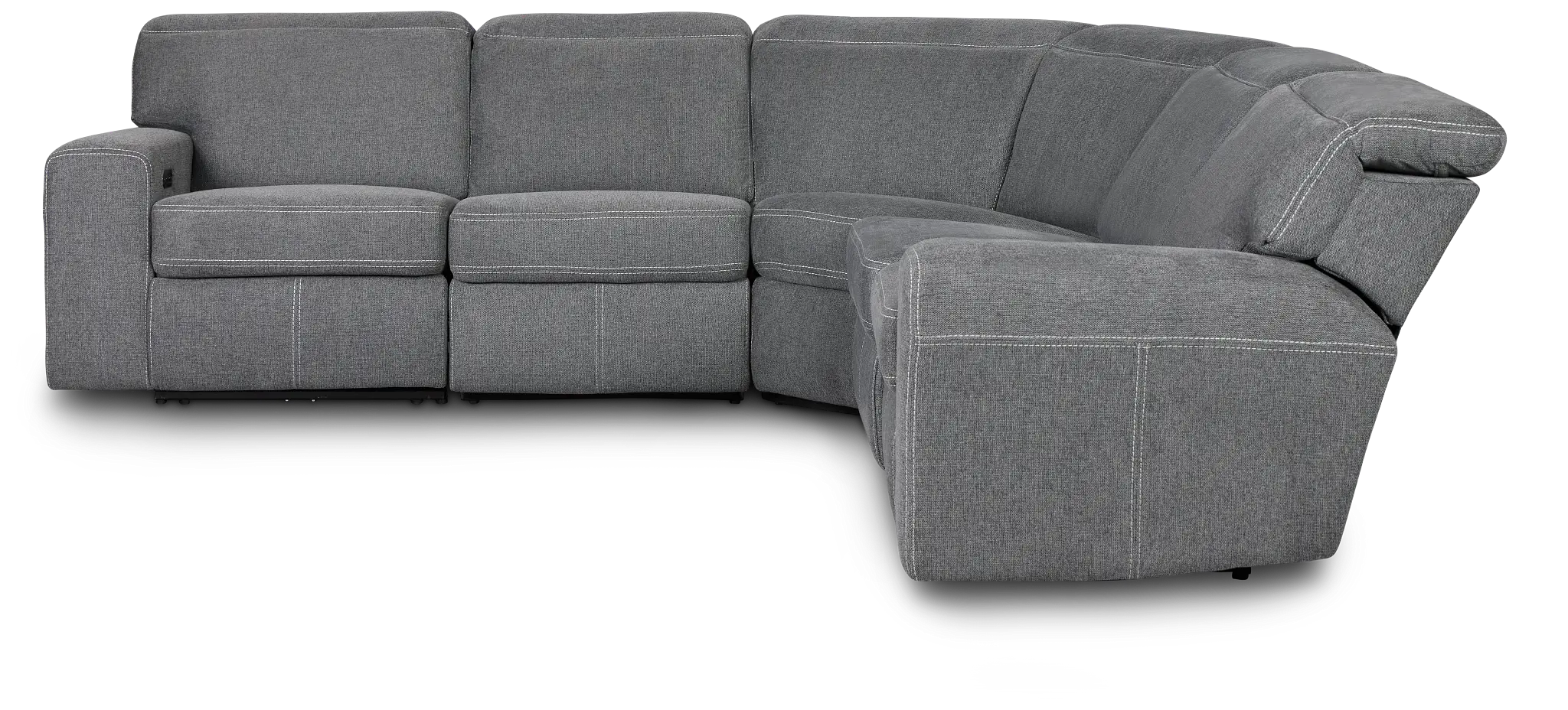 Callum Dark Gray Fabric Small Dual Power Reclining Two-arm Sectional Callum Dark Gray Fabric Small Dual Power Reclining Two-arm Sectional