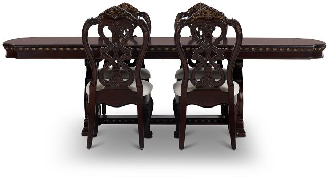 Vigo Dark Tone Rect Table & 4 Wood Chairs (3)