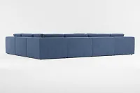 Destin Revenue Dark Blue Fabric 8-piece Modular Sectional