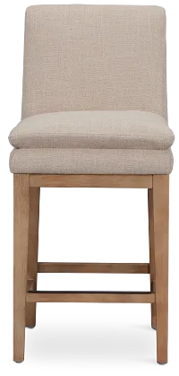 Willow Light Beige Fabric 24" Upholstered Barstool