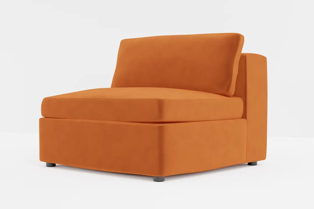 Destin Joya Orange Velvet Armless Chair Destin Joya Orange Velvet Armless Chair
