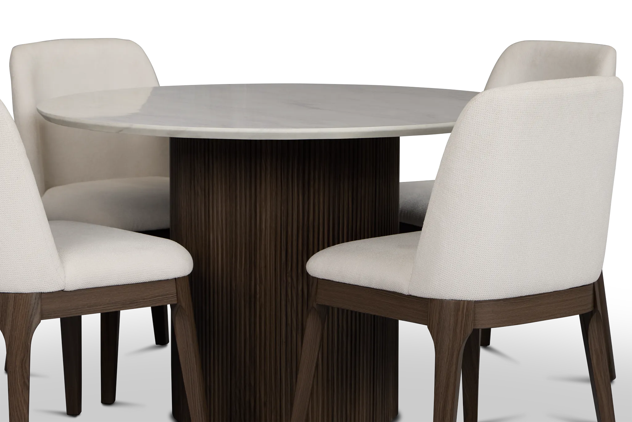 Camden Two-tone Round Table & 4 Upholstered Chairs