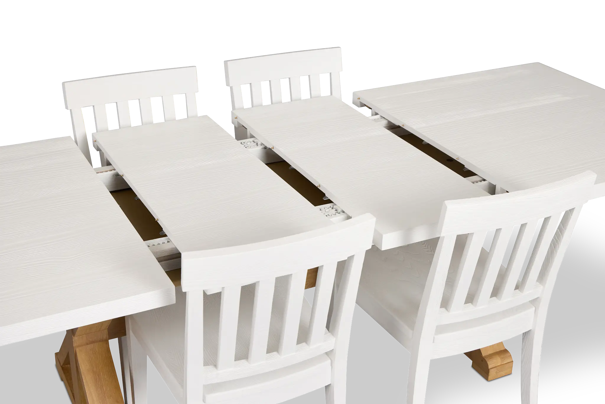 Nantucket Two-tone Pine Rectangular Table & 4 Wood Chairs Nantucket Two-tone Pine Rectangular Table & 4 Wood Chairs
