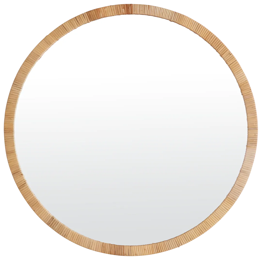 Hartley Light Brown Round Mirror