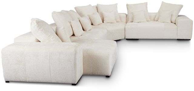 Skylar White Fabric Medium Left Chaise Sectional