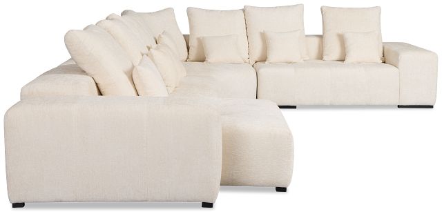 Skylar White Fabric Medium Left Chaise Sectional