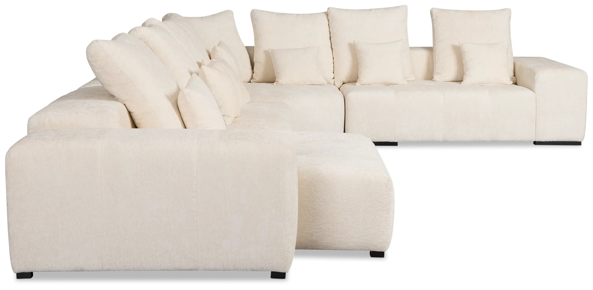 Skylar White Fabric Medium Left Chaise Sectional