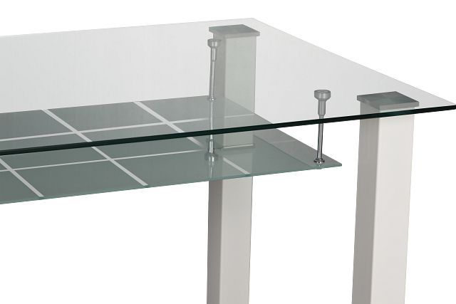 Vienna White Glass High Dining Table