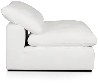 Nixon White Fabric Armless Chair
