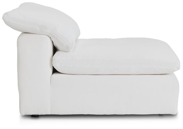 Nixon White Fabric Armless Chair (4)