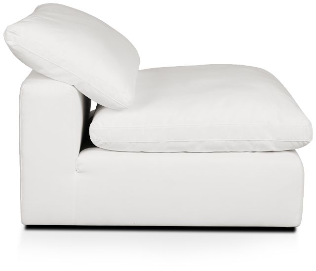 Nixon White Fabric Armless Chair