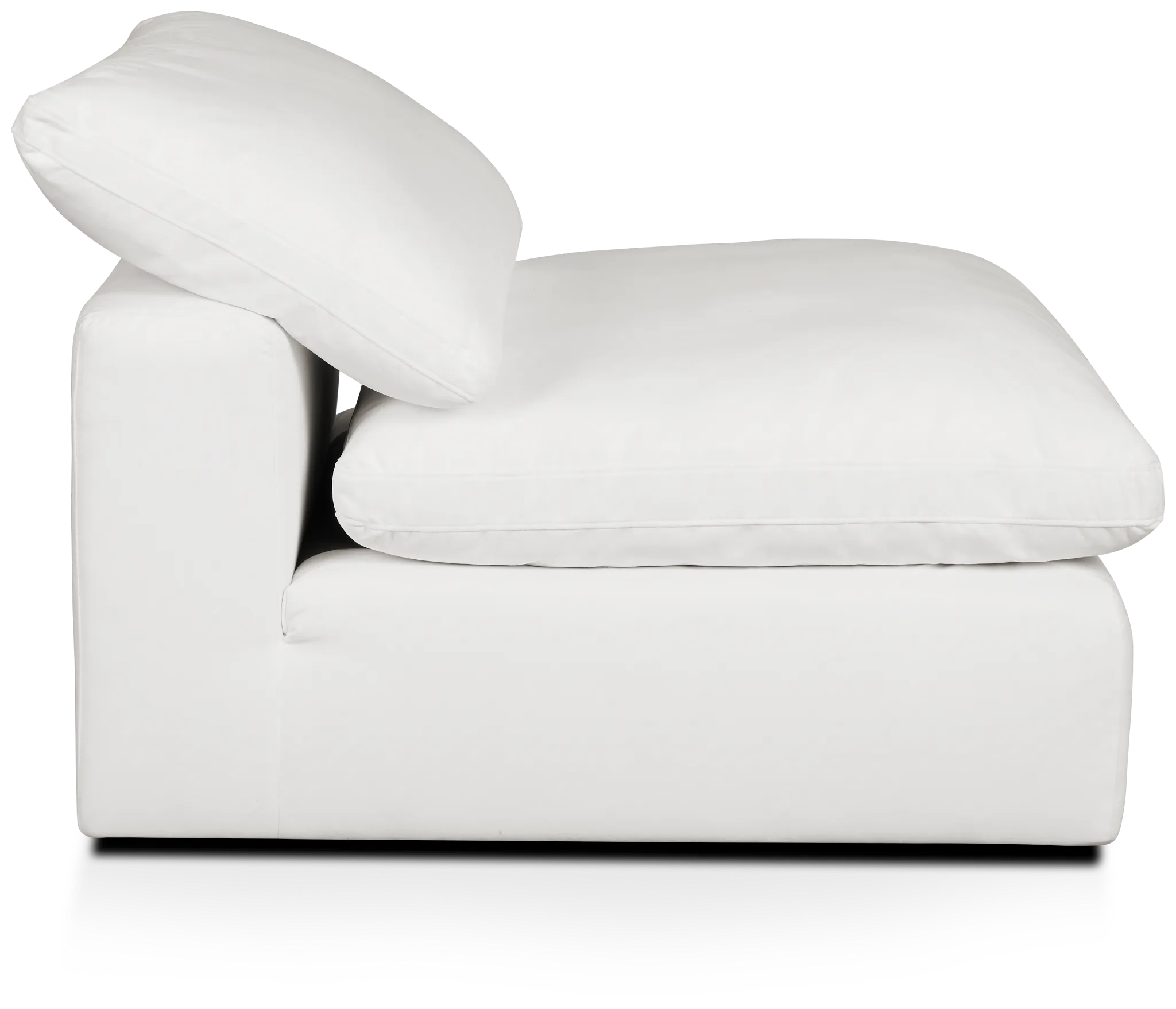 Nixon White Fabric Armless Chair