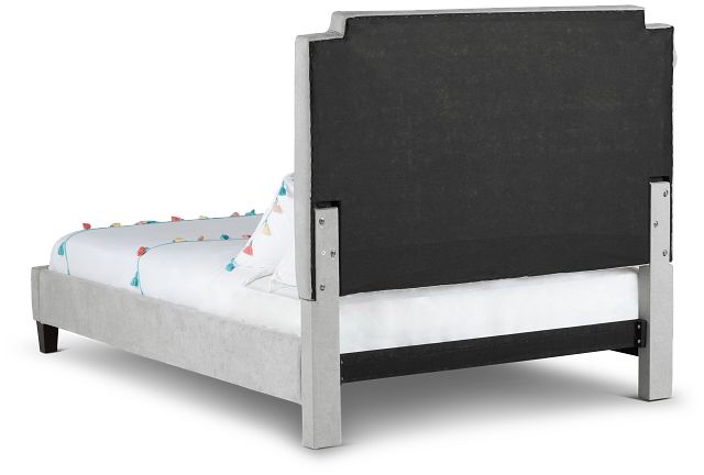 Whitney Light Gray Uph Platform Bed