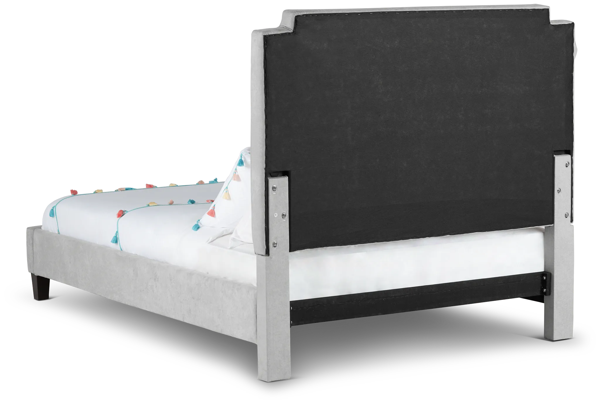 Whitney Light Gray Uph Platform Bed