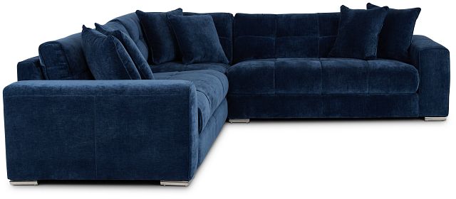 Brielle Blue Fabric Small Two-arm Sectional (3)