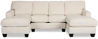 Andie White Fabric U-shaped Sectional