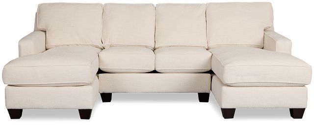 Andie White Fabric U-shaped Sectional