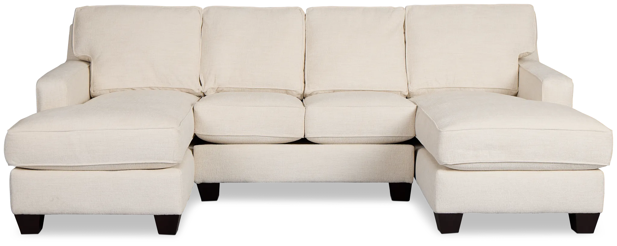 Andie White Fabric U-shaped Sectional