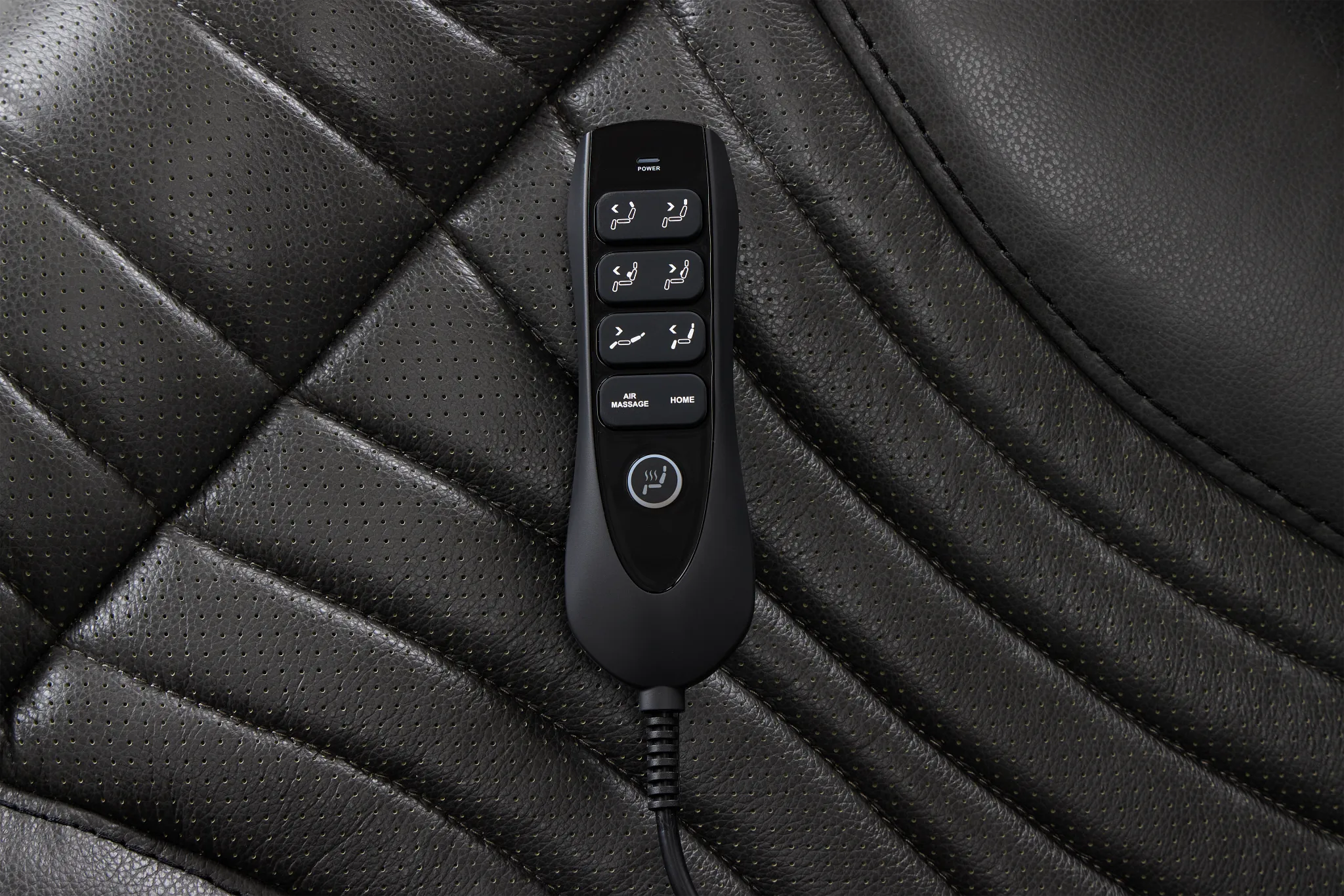 Nova Dark Gray Lthr/vinyl Medium 2-arm Dual Power Massage Sectional