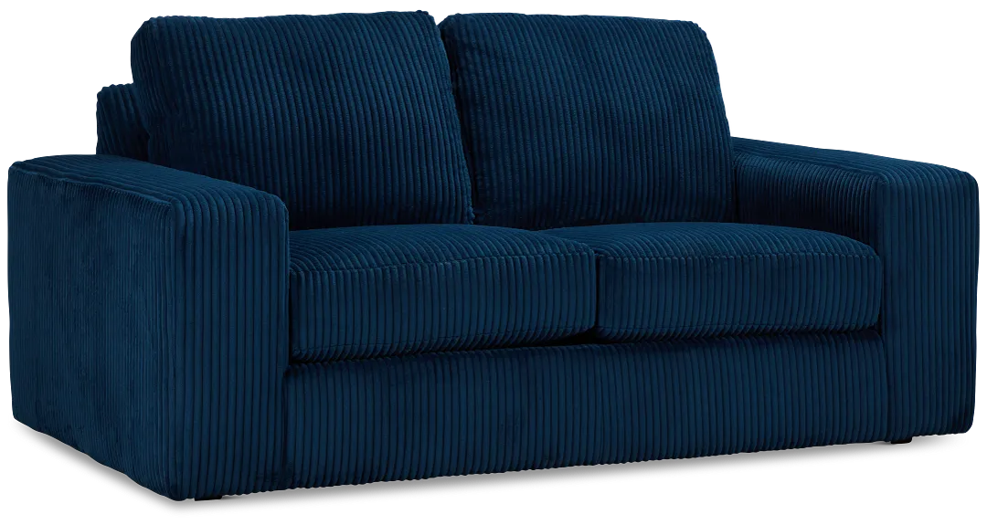 Charlie Dark Blue Fabric Loveseat