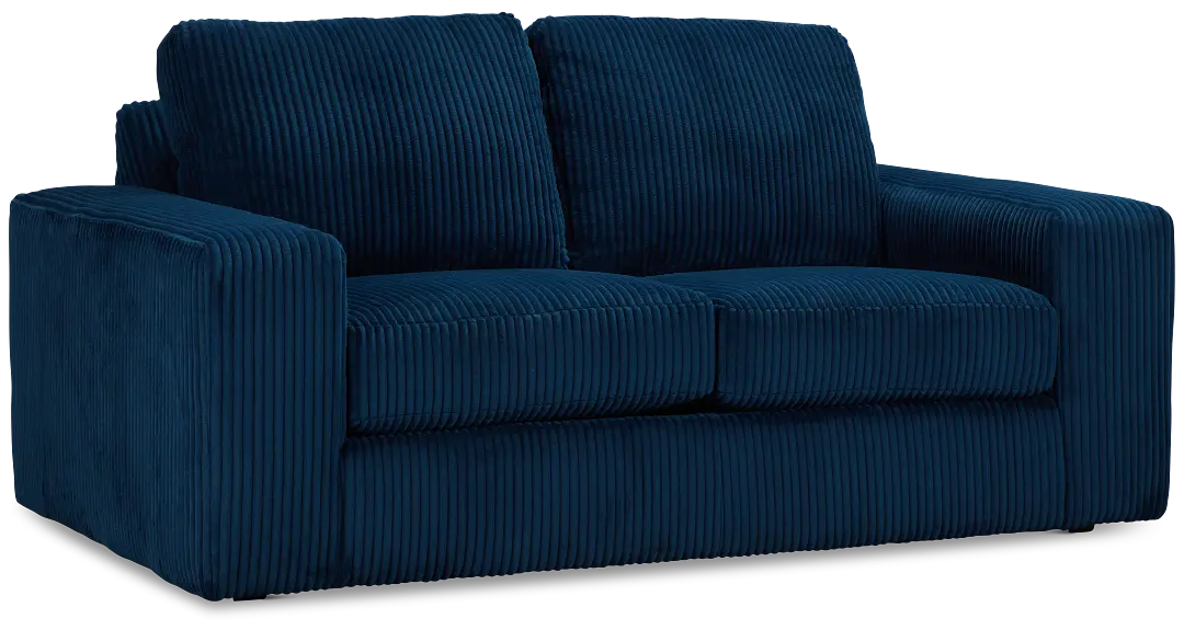 Charlie Dark Blue Fabric Loveseat Charlie Dark Blue Fabric Loveseat