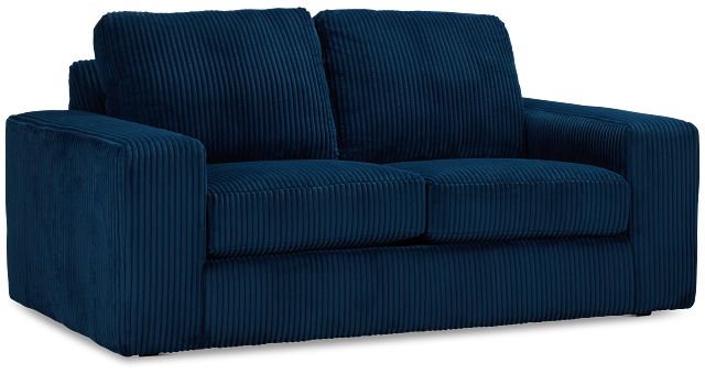 Charlie Dark Blue Fabric Loveseat