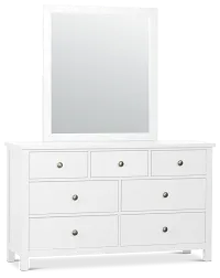Charleston White Dresser & Mirror